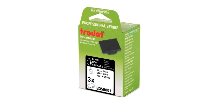 Cassette d'encrage Trodat Professional Line 6/58A - noire - Lot de 3