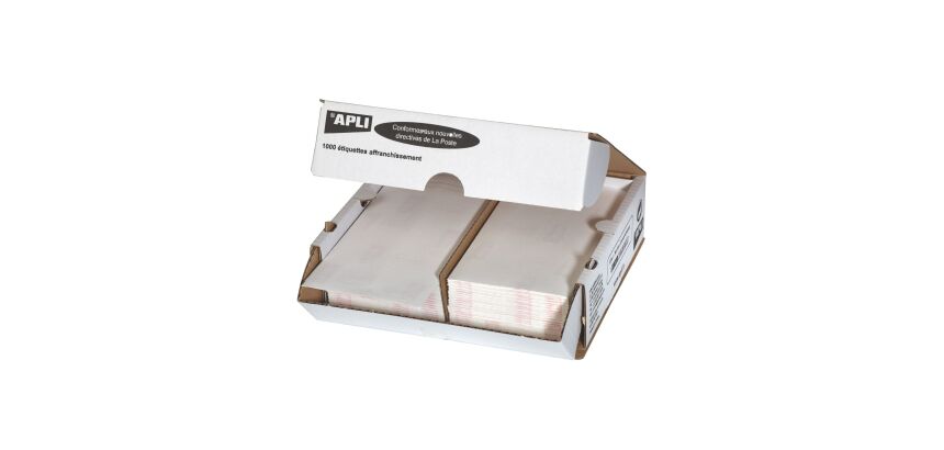 Etiquette affranchissement 2 de front 175 x 45 mm Apli Agipa blanche - Boîte de 1000