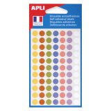 Pack of 385 coloured round labels Agipa 102147 assorted pastel colors, Ø 8 mm