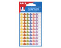 Pack of 385 coloured round labels Agipa 102147 assorted pastel colors, Ø 8 mm