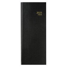 Agenda journalier Brepols Euros / Centimes Banquier1 Long - année 2025 - 14,3 x 33 cm noir