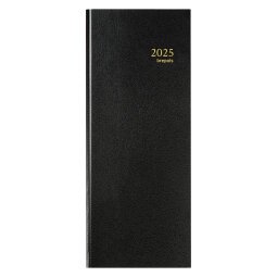 Agenda journalier Brepols Euros / Centimes Banquier1 Long - année 2025 - 14,3 x 33 cm noir