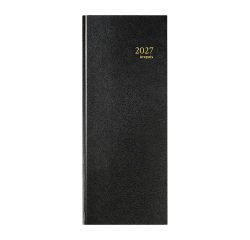 Agenda journalier Brepols Euros / Centimes Banquier1 Long - année 2027 - 14,3 x 33 cm noir