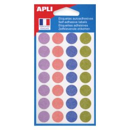 Zakje met 140 gekleurde ronde klevertjes Agipa 102149 geassorteerde pastelkleuren, Ø 15 mm