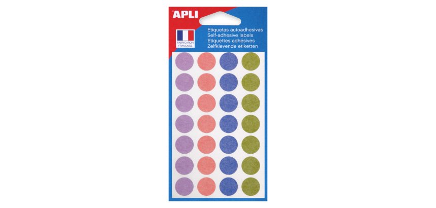 Pastille adhésive Ø 15 mm Agipa 102149 couleurs pastels assorties - Boîte de 140