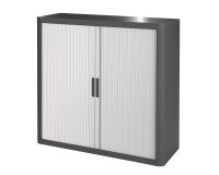 Armario de oficina poliestireno desmontable Easy Office Alt. 104 x An.110 cm Antracita Puerta persiana