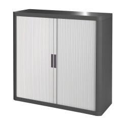 Armoire à rideaux démontable Easy Office H 100 cm corps anthracite rideaux blanc