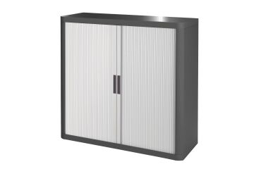 Armario de oficina poliestireno desmontable Easy Office Alt. 104 x An.110 cm Antracita Puerta persiana