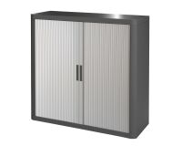 Armoire à rideaux démontable Officeo H 100 cm corps anthracite rideaux gris