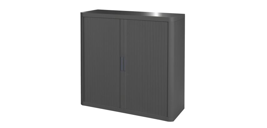 Armario de oficina poliestireno desmontable Easy Office Alt. 104 x An.110 cm Antracita Puerta persiana
