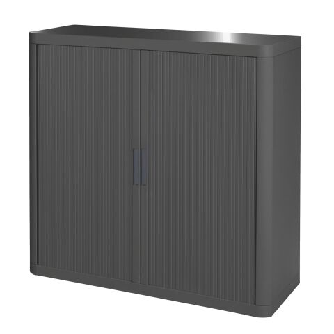 Armario de oficina poliestireno desmontable Easy Office Alt. 104 x An.110 cm Antracita Puerta persiana Antracita