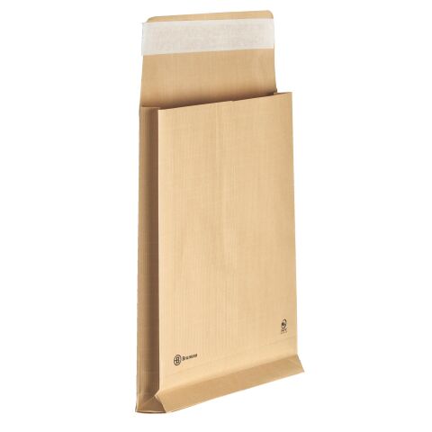 Bolsa con fuelle 5 cm kraft marrón reforzado 275 x 365 mm Bruneau 120 g sin ventana - Caja de 50