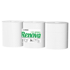 Toiletpapier Maxi Jumbo enkele laag Renova Green - doos met 9 rollen van 350 m