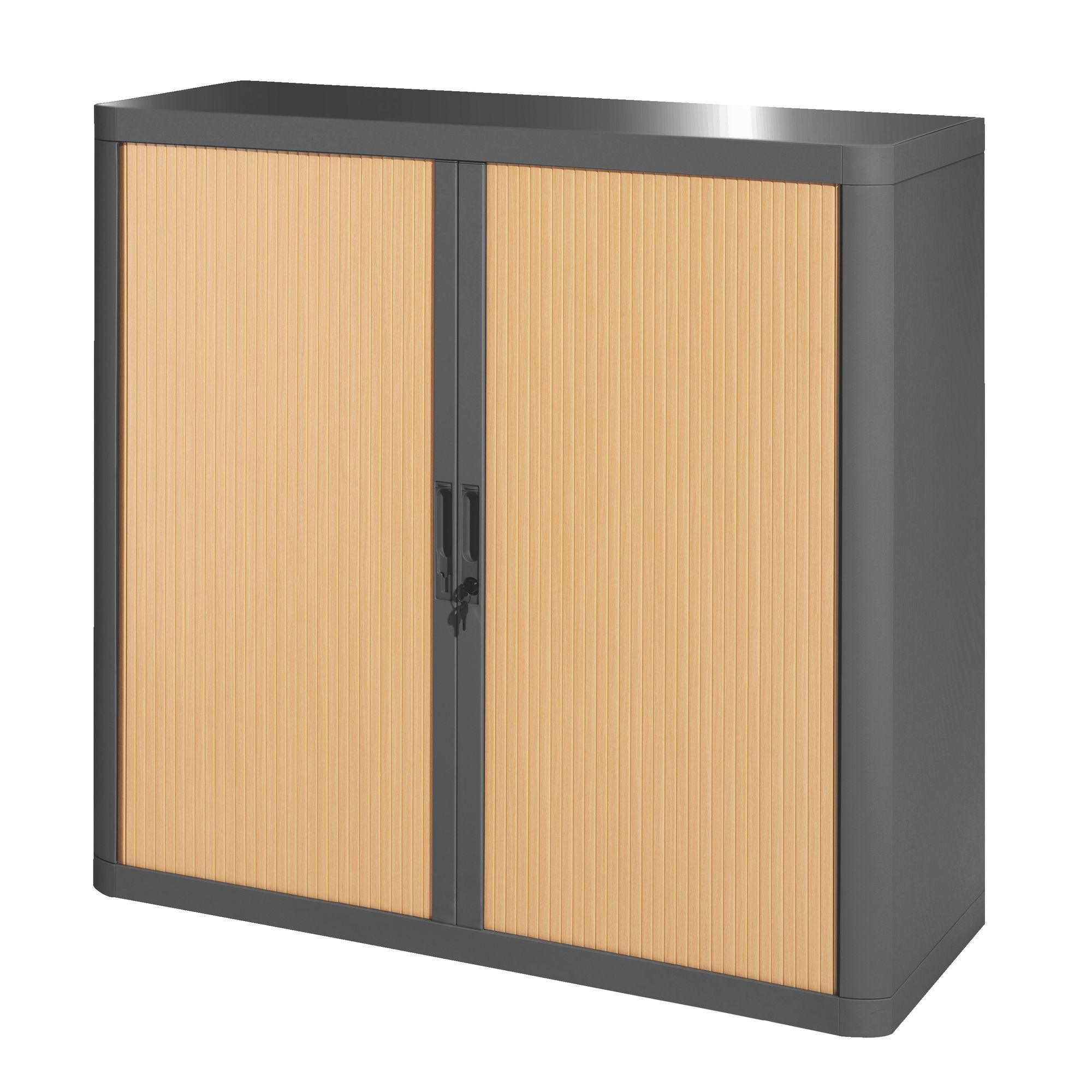 <div>Low cupboard H 104 x W 110 cm with Easy Office curtains, plastic body, metal structure</div>