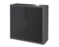Armario de oficina poliestireno desmontable Easy Office Alt. 104 x An.110 cm Antracita Puerta persiana Negro 