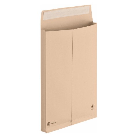 Pochette à soufflets 3 cm kraft brun armé 275 x 365 mm Bruneau 120 g sans fenêtre - Boîte de 50