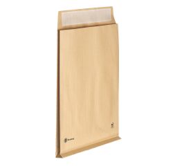 Bolsa con fuelle 3 cm kraft marrón reforzado 275 x 365 mm Bruneau 120 g sin ventana - Caja de 200