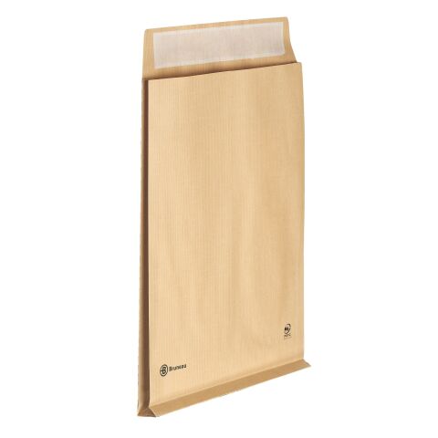 Bolsa con fuelle 3 cm kraft marrón reforzado 275 x 365 mm Bruneau 120 g sin ventana - Caja de 200