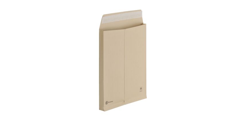 Bolsa con fuelle 3 cm kraft marrón reforzado 260 x 330 mm Bruneau 120 g sin ventana - Caja de 200