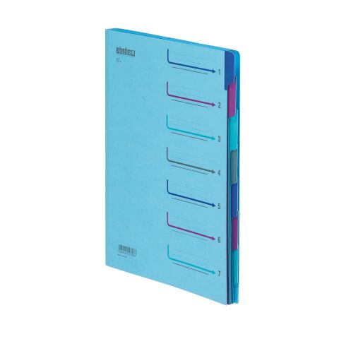 Carpeta clasificadora Extendos con 7 divisiones de color azul