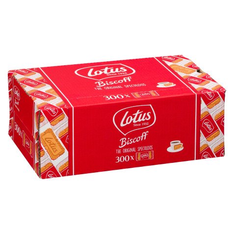 Box of 300 individually wrapped speculoos biscuits from Lotus 