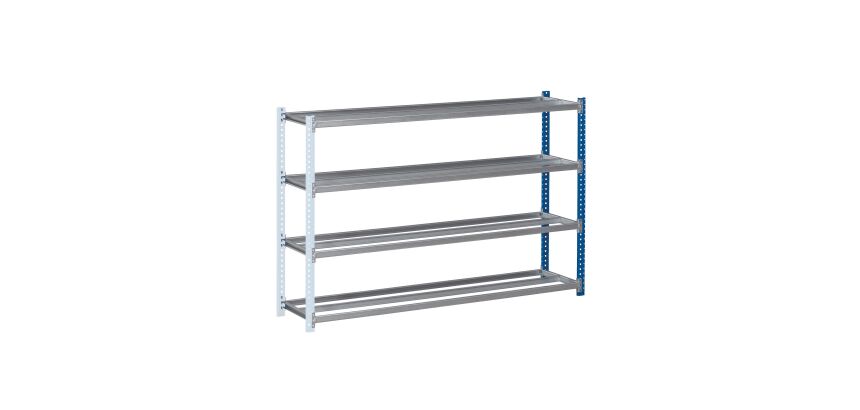 Rayonnage professionnel à tablettes métal simple suivant H 100 x L150