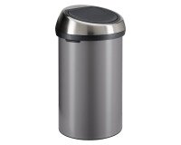 Trash can 60 liters Brabantia Touch Bin oval stainless steel platinum