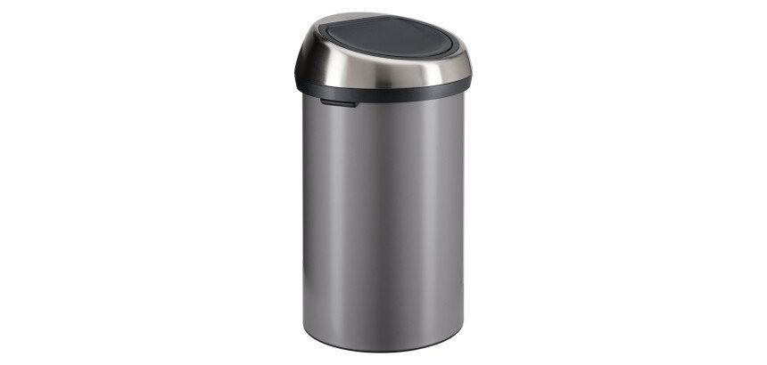 Papelera redonda 60 litros Brabantia Touch Bin inox platinium
