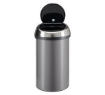 Papelera redonda 60 litros Brabantia Touch Bin inox platinium