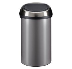 Vuilnisbak 60 liter Brabantia Touch Bin rond inox platinum