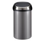 Papelera redonda 60 litros Brabantia Touch Bin inox platinium