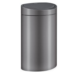 Papelera ovala 40 litros Brabantia Touch Bin inox platinium