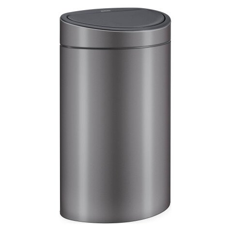 Papelera ovala 40 litros Brabantia Touch Bin inox platinium