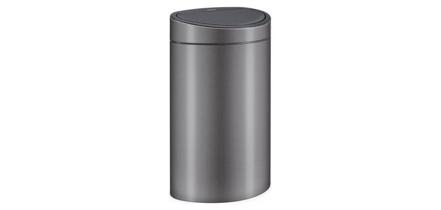 Papelera ovala 40 litros Brabantia Touch Bin inox platinium