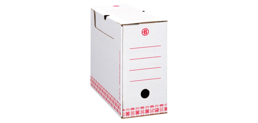 Boîte archives Carton Bruneau - Dos 12 cm - Haute résistance - Blanche
