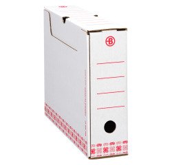 Weiße Archiv-Schachteln Rücken 8 cm JMB