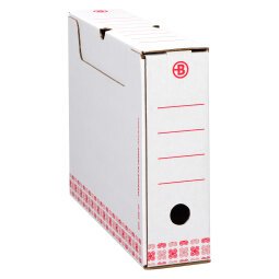 Boîte archives Carton Bruneau - Dos 8 cm - Haute résistance - Blanche