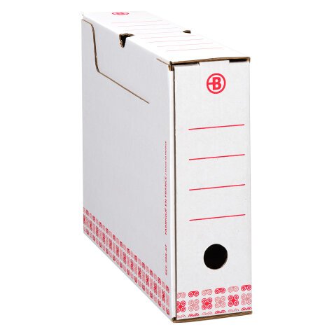 Boîte archives Carton Bruneau - Dos 8 cm - Haute résistance - Blanche