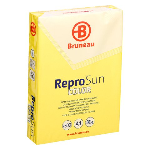 Papel color A4 80 g Bruneau Reprosun colores vivos - Paquete de 500 hojas amarillo