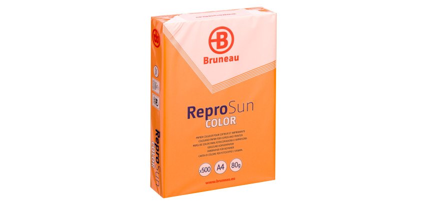Papier couleur A4 80 g Bruneau Reprosun couleurs vives - Ramette de 500 feuilles
