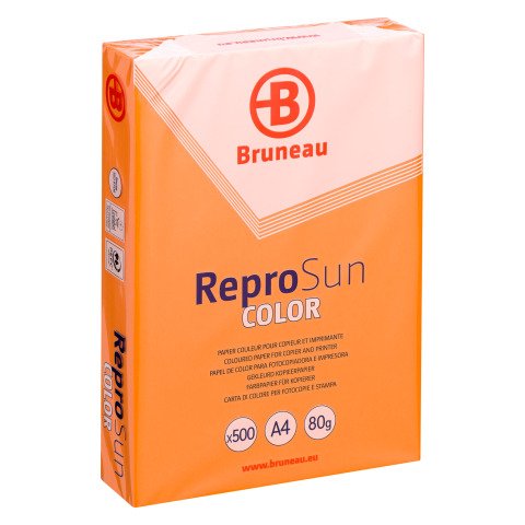 Papel color A4 80 g Bruneau Reprosun colores vivos - Paquete de 500 hojas naranja