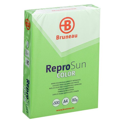 Papel color A4 80 g Bruneau Reprosun colores vivos - Paquete de 500 hojas verde