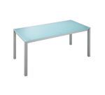 Table de réunion rectangulaire modulaire en verre aigue-marine L 120 x P 80 cm - Next