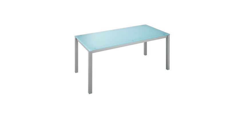 Table de réunion rectangulaire modulaire en verre aigue-marine L 120 x P 80 cm - Next