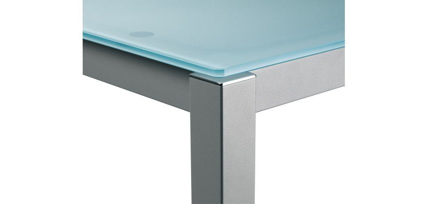 Table de réunion rectangulaire modulaire en verre aigue-marine L 160 x P 80 cm - Next