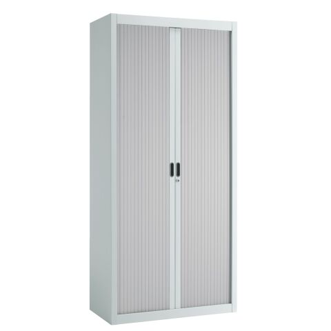 Armario de oficina metálico desmontable Budget Alt. 195 x An. 90 cm Gris Puerta persiana Gris