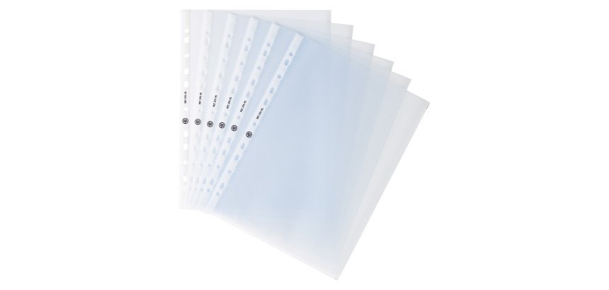 Pochettes perforées Bruneau A4 polypropylène grainé 9/100e - Boîte de 100