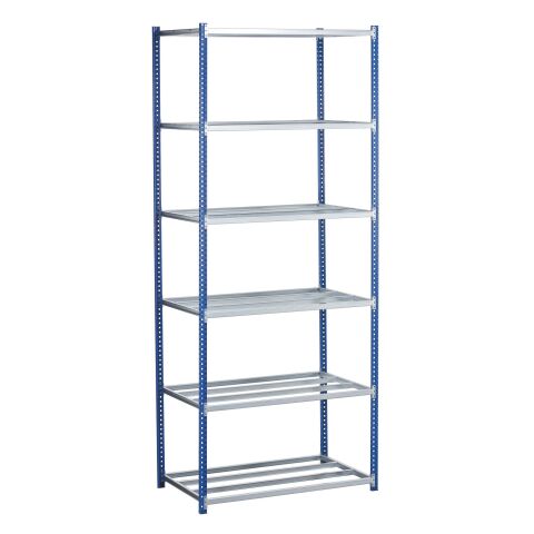 Estantería industrial Pro modelo inicial alto 250 cm ancho 100 cm x fondo 60 cm azul