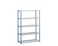Rayonnages Industri’Pro élément départ H 200  x L 129 x P 50 cm tôle d'acier galvanisé bleu