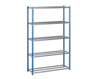 Rayonnages Industri’Pro élément départ H 200  x L 129 x P 40 cm tôle d'acier galvanisé bleu